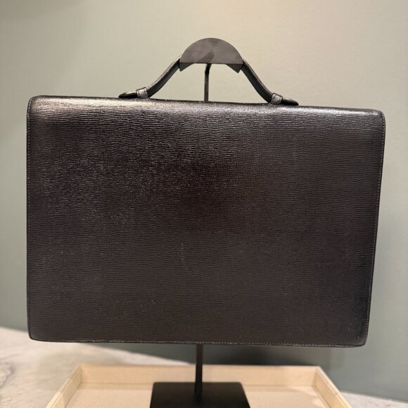 Loewe Anagram Briefcase – Black Leather with Gold Hardware - Picture 2 of 7